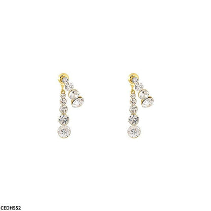 CEDH552 HJF Round Stone Drop Earrings