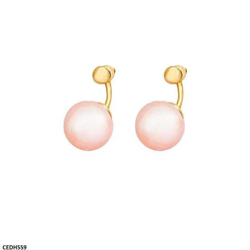 CEDH559 HJF Round Drop Earrings