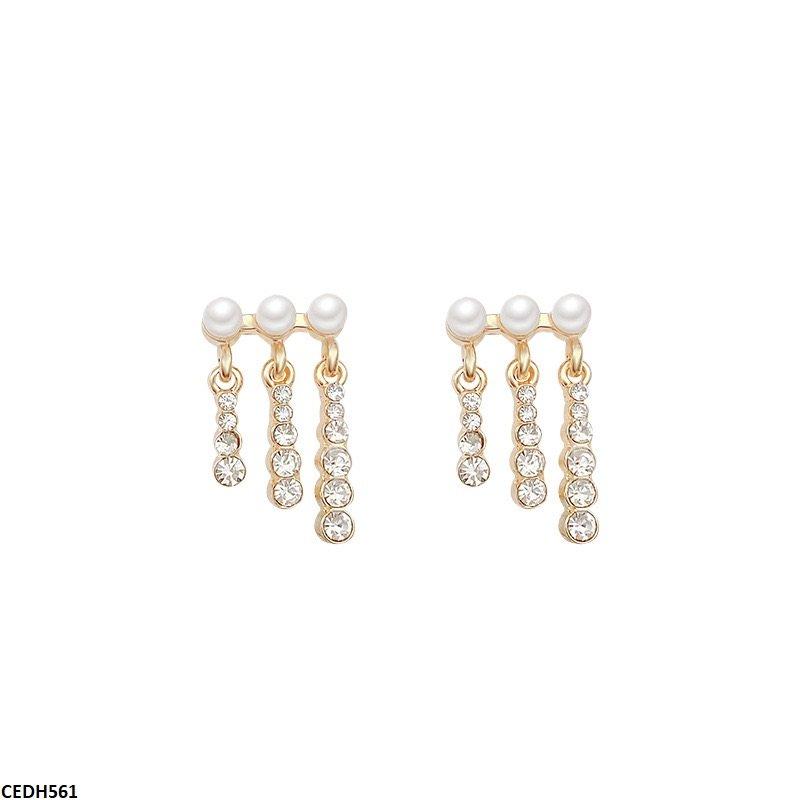 CEDH561 HJF Triple Layer Drop Earrings