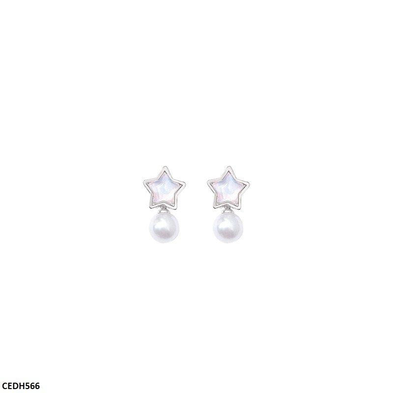 CEDH566 HJF Star/Pearl Drop Earrings