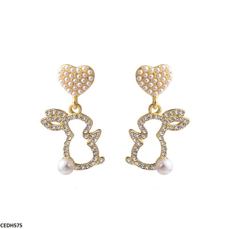 CEDH575 XST Heart/Rabbit Drop Earrings