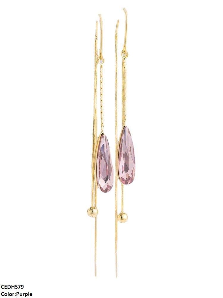 CEDH579 ZCD Tear/Chain Drop Earrings