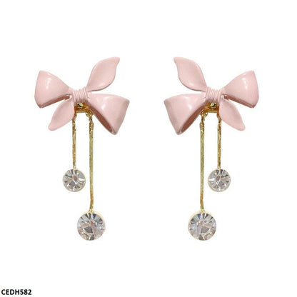 CEDH581 ZCD Flower/Pearl Drop Earrings