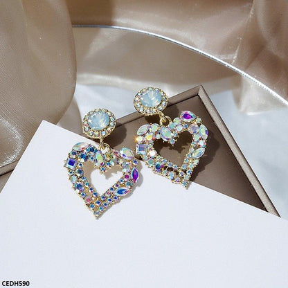 CEDH590-SIQ CEDH590 SIQ Heart Drop Earrings