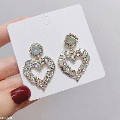 CEDH590-SIQ CEDH590 SIQ Heart Drop Earrings