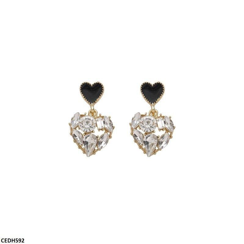 CEDH592-SIQ CEDH592 SIQ Heart Drop Earrings