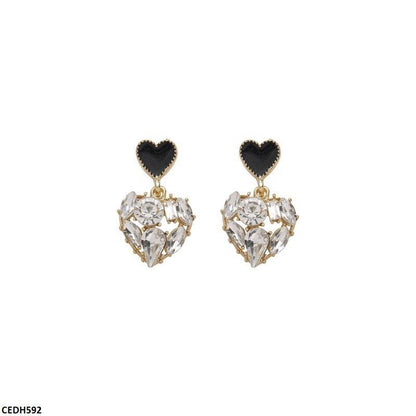 CEDH592-SIQ CEDH592 SIQ Heart Drop Earrings