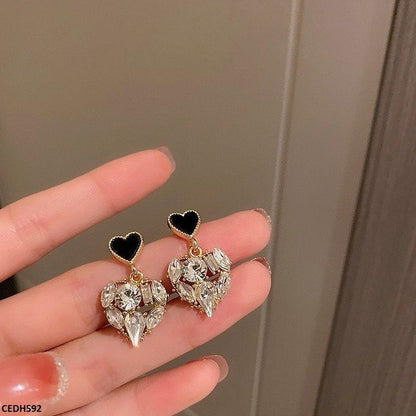 CEDH592-SIQ CEDH592 SIQ Heart Drop Earrings