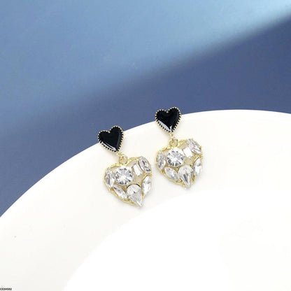 CEDH592-SIQ CEDH592 SIQ Heart Drop Earrings