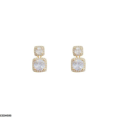 CEDH593 SIQ Double Square Drop Earrings