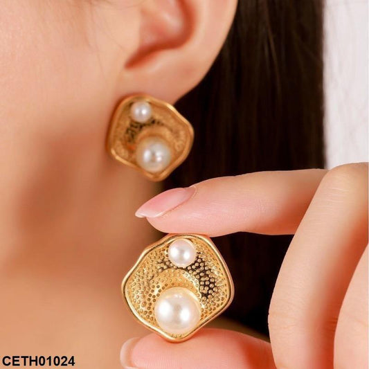 CETH01024 CETH01004 ZHL Large Pearl Stud Tops Pair - CETH