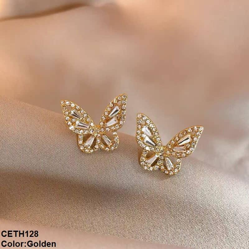 CETH128 YQG Butterfly Stud Tops Pair