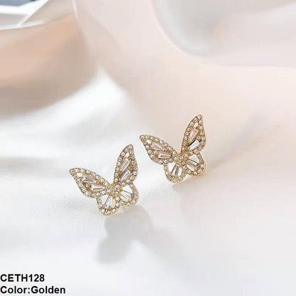 CETH128 YQG Butterfly Stud Tops Pair