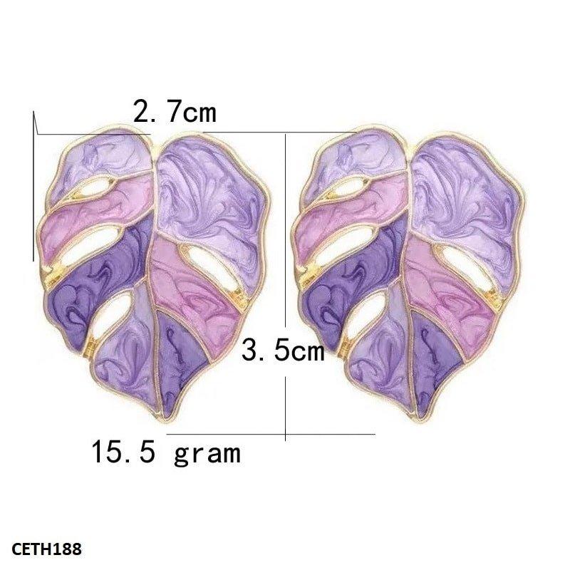 CETH188 ZLX Painted Leaf Studs