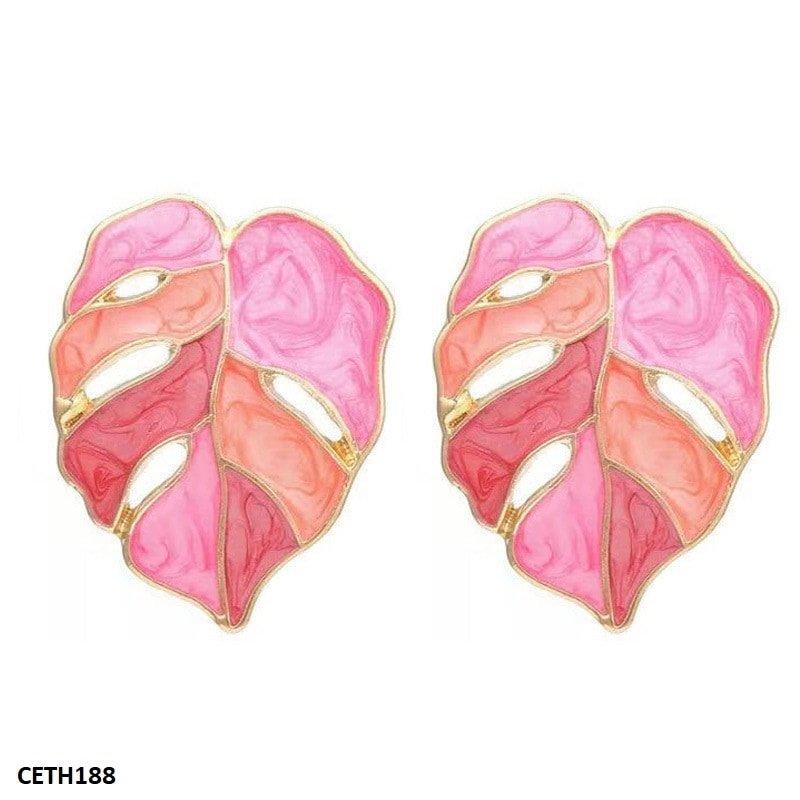 CETH188 ZLX Painted Leaf Studs