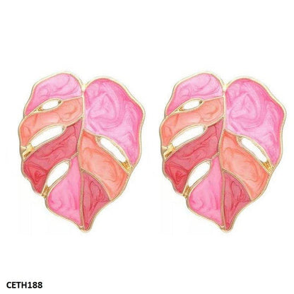 CETH188 ZLX Painted Leaf Studs