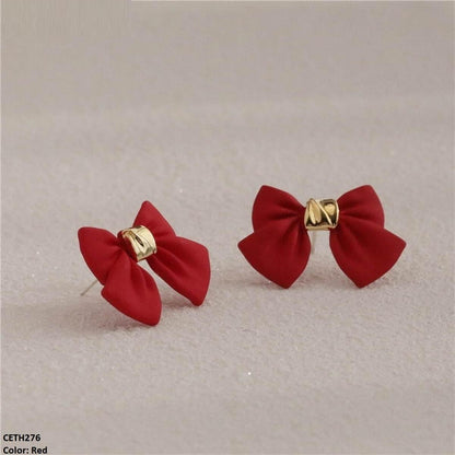 CETH276 YQG Bow Stud Tops Pair
