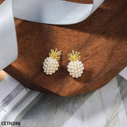 CETH286 SDQ Pearl Pineapple Stud Tops Pair - CETH