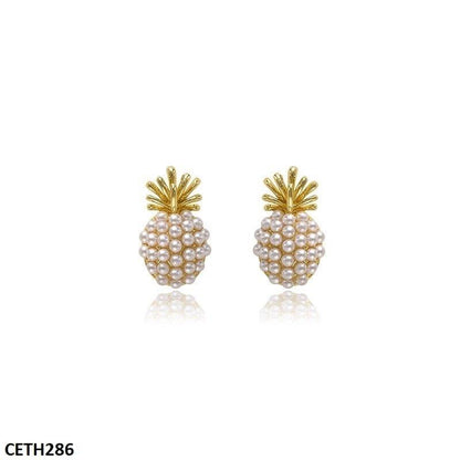 CETH286 SDQ Pearl Pineapple Stud Tops Pair - CETH