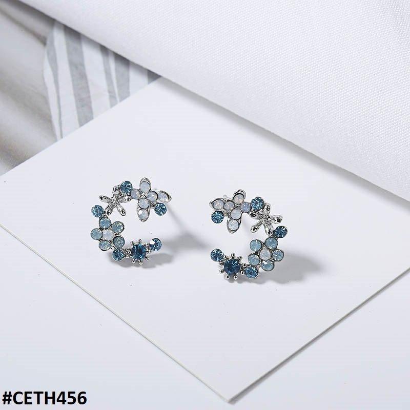 CETH456 JMN Butterfly Flower Stud Tops Pair