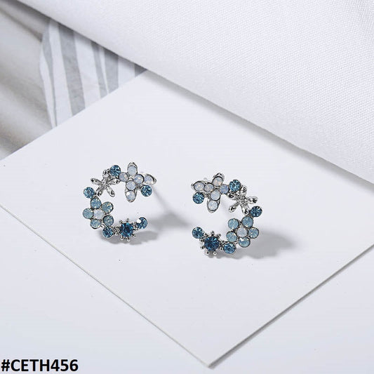 CETH456 JMN Butterfly Flower Stud Tops Pair