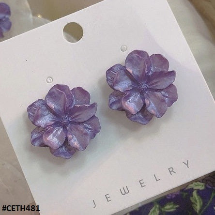 CETH481 ZCD Flower Stud Ear Tops Pair