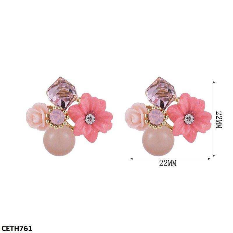 CETH761 LSH Rose Flower Tops Pair