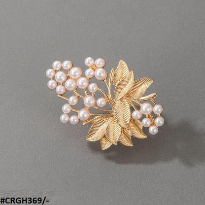 CRGH369 SDQ Leaf n Pearl Ring Adjustable - CRGH