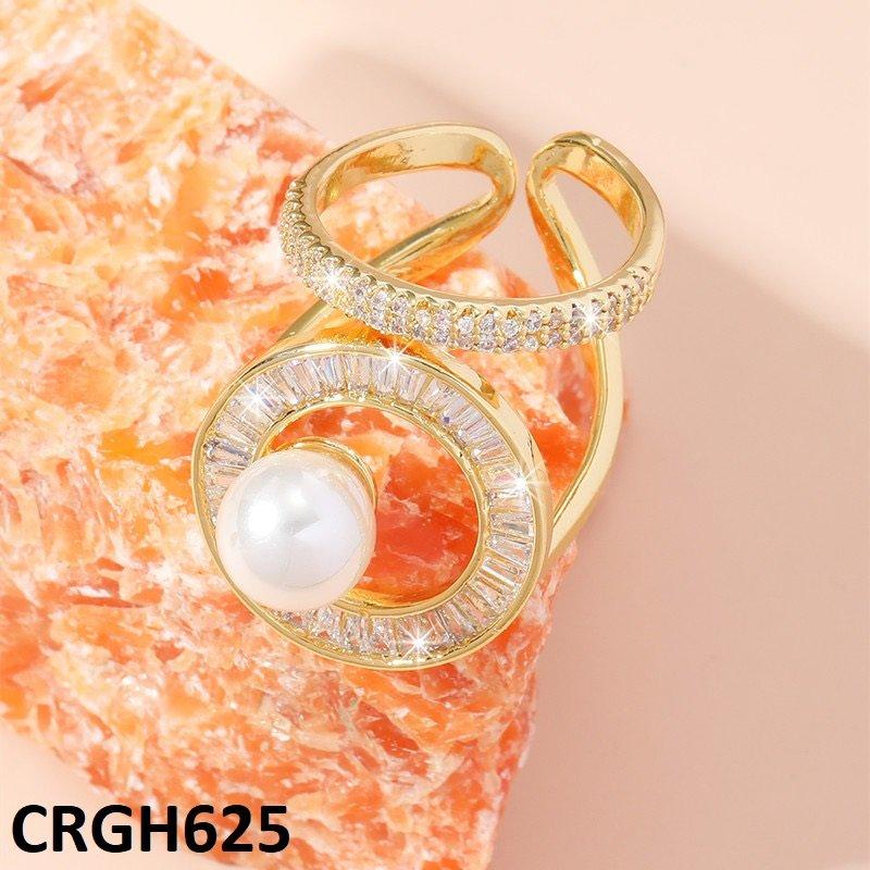 CRGH625 WXL Pearl White Cocktail Ring Adjustable