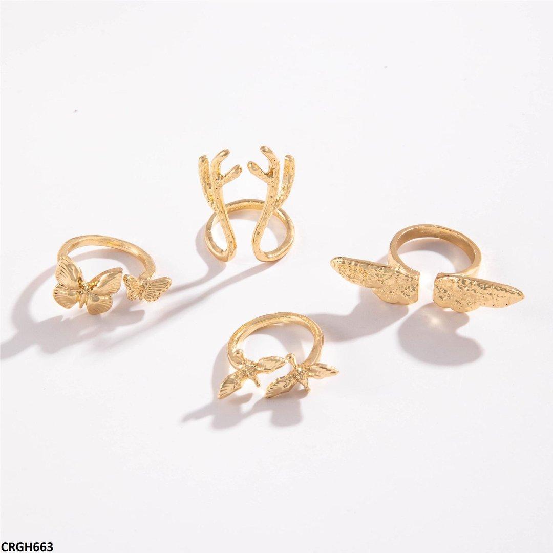 CRGH663 YYE Butterfly 4 Midi Rings