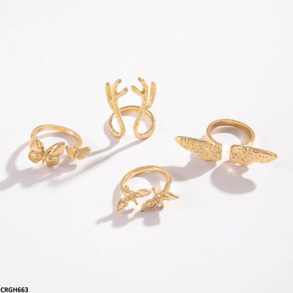 CRGH663 YYE Butterfly 4 Midi Rings