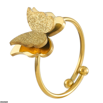 CRGH669 QWN Double Butterfly Ring Adjustable