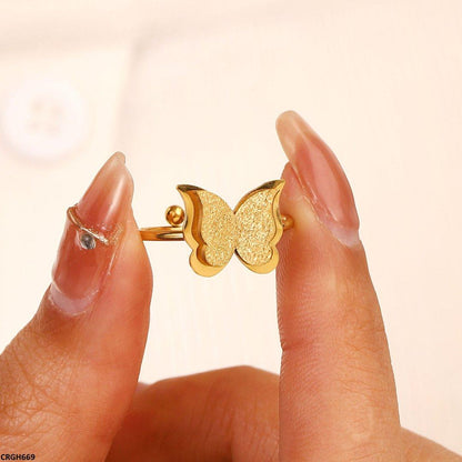 CRGH669 QWN Double Butterfly Ring Adjustable