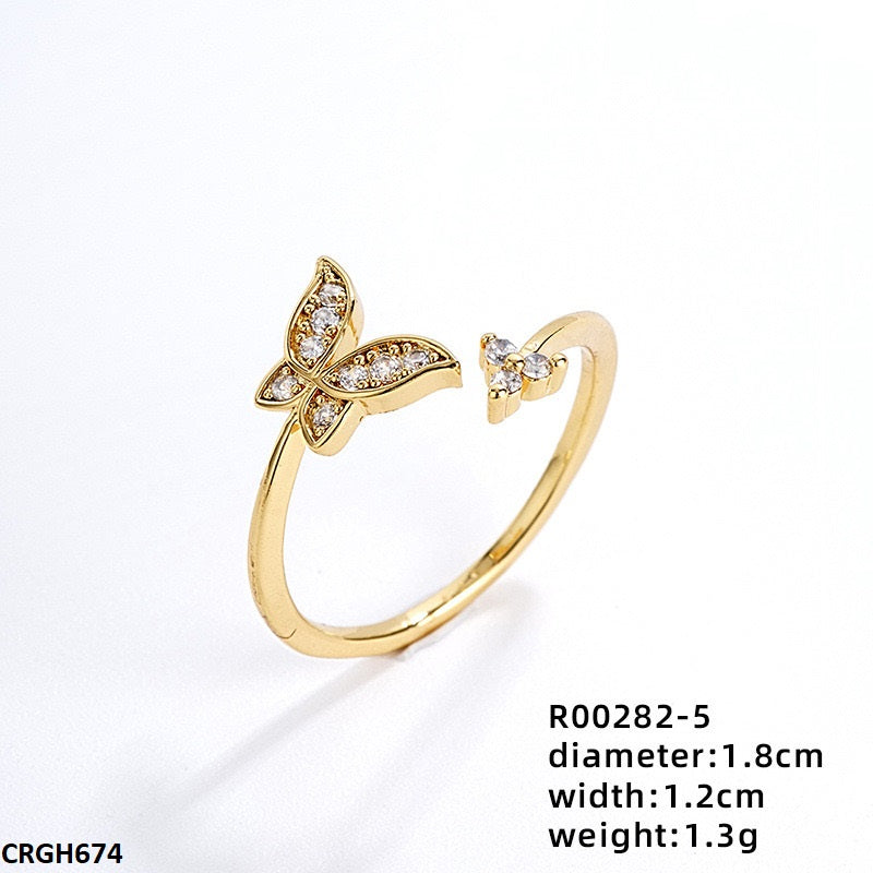 CRGH674 WKO Butterfly Ring Adjustable