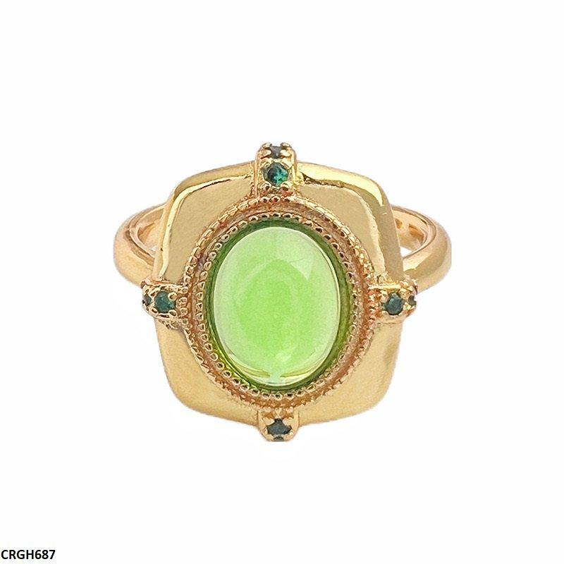 CRGH687 JJS Oval Stone Ring Adjustable