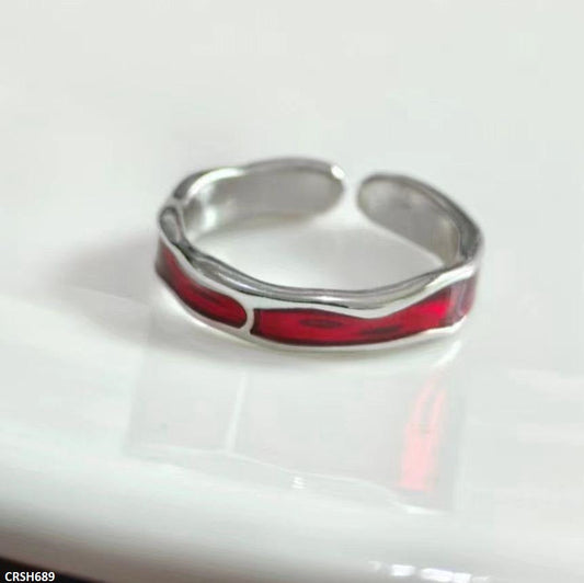 CRSH689 SJS Red Lava Ring Adjustable