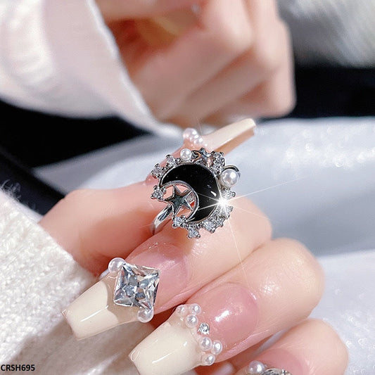 CRSH695 JJS Moon/Star Ring Adjustable