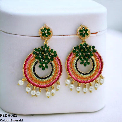 PEDH081 FRN Rainbow Pearl Drop Earrings