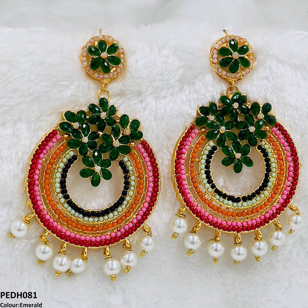 PEDH081 FRN Rainbow Pearl Drop Earrings