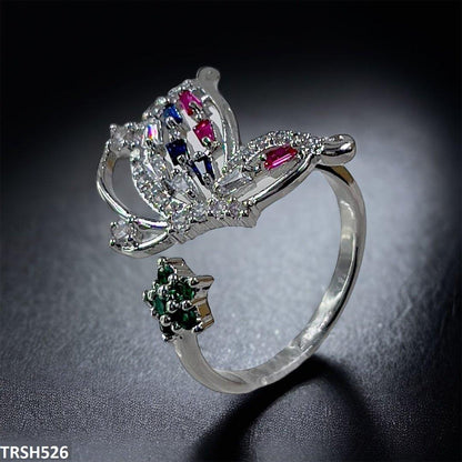 TRSH526 CLJ Butterfly/Flower Ring Adjustable