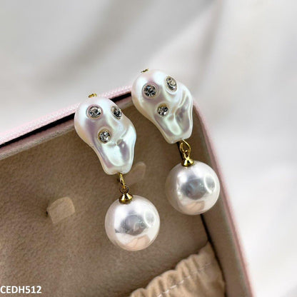 CEDH512 RHJ Beat/Pearl Drop Earrings Pair