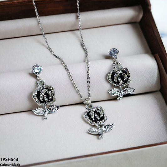 TPSH543 GCQ Flower Pendent Set