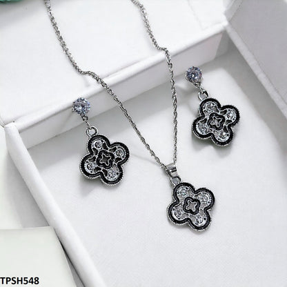 TPSH548 GCQ Clover Pendent Set