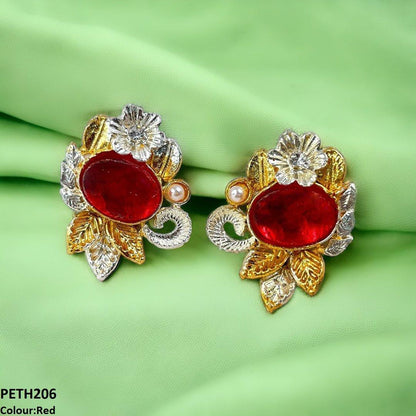 PETH206 SDQ Oval Flower Tops Pair