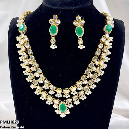 PMLH029 SDQ Oval/Tear Pearl Drop Necklace Set