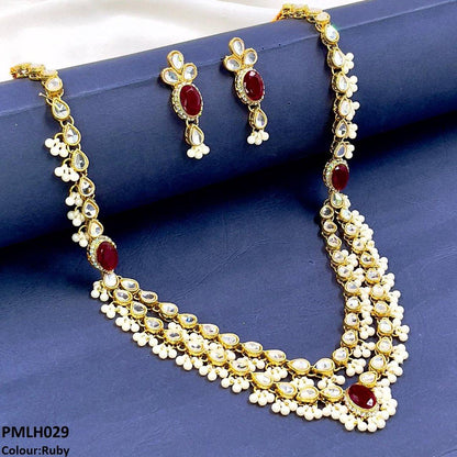 PMLH029 SDQ Oval/Tear Pearl Drop Necklace Set