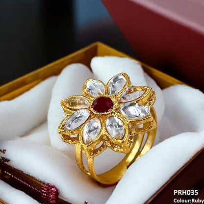 PRH035 FRN Flower Ring Adjustable