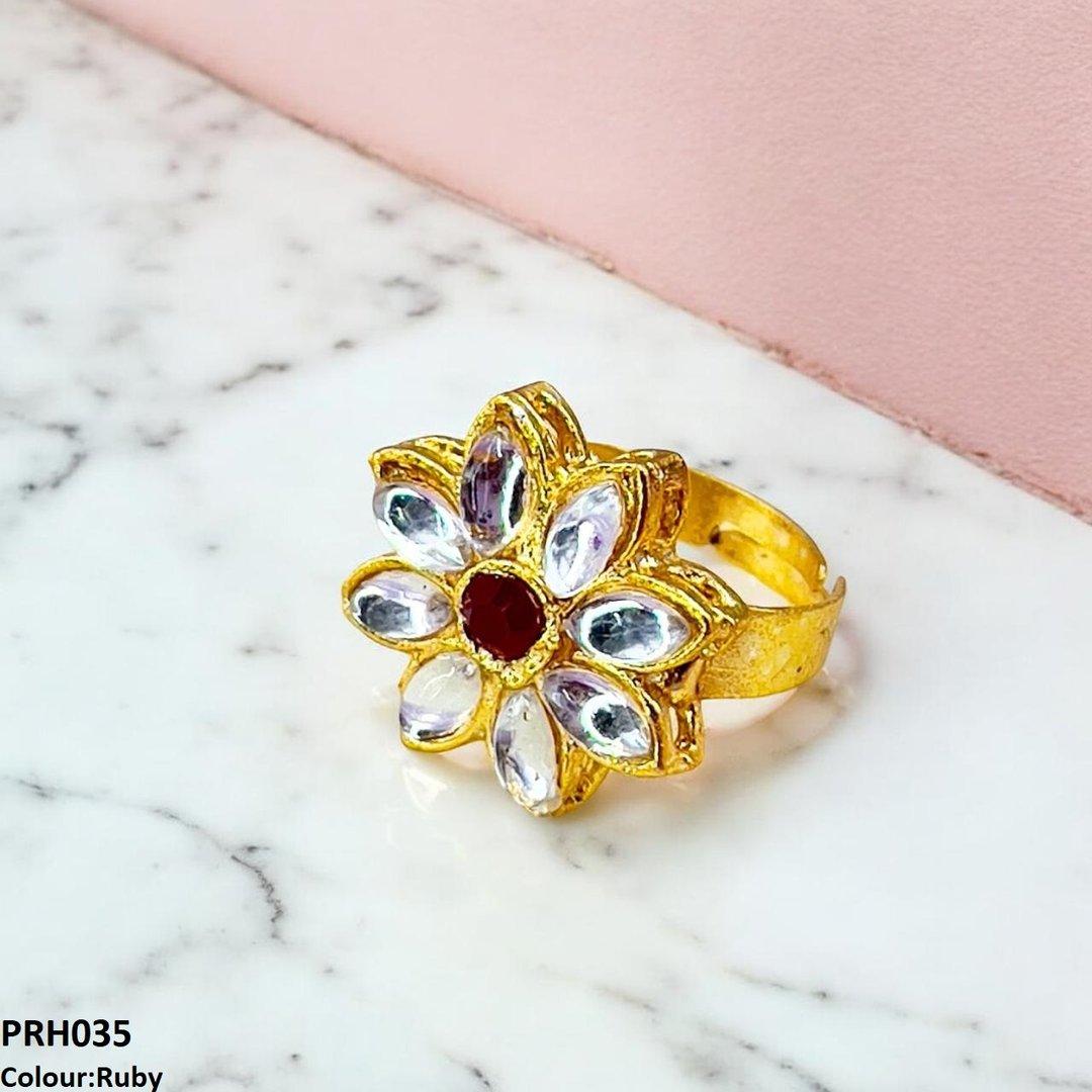 PRH035 FRN Flower Ring Adjustable