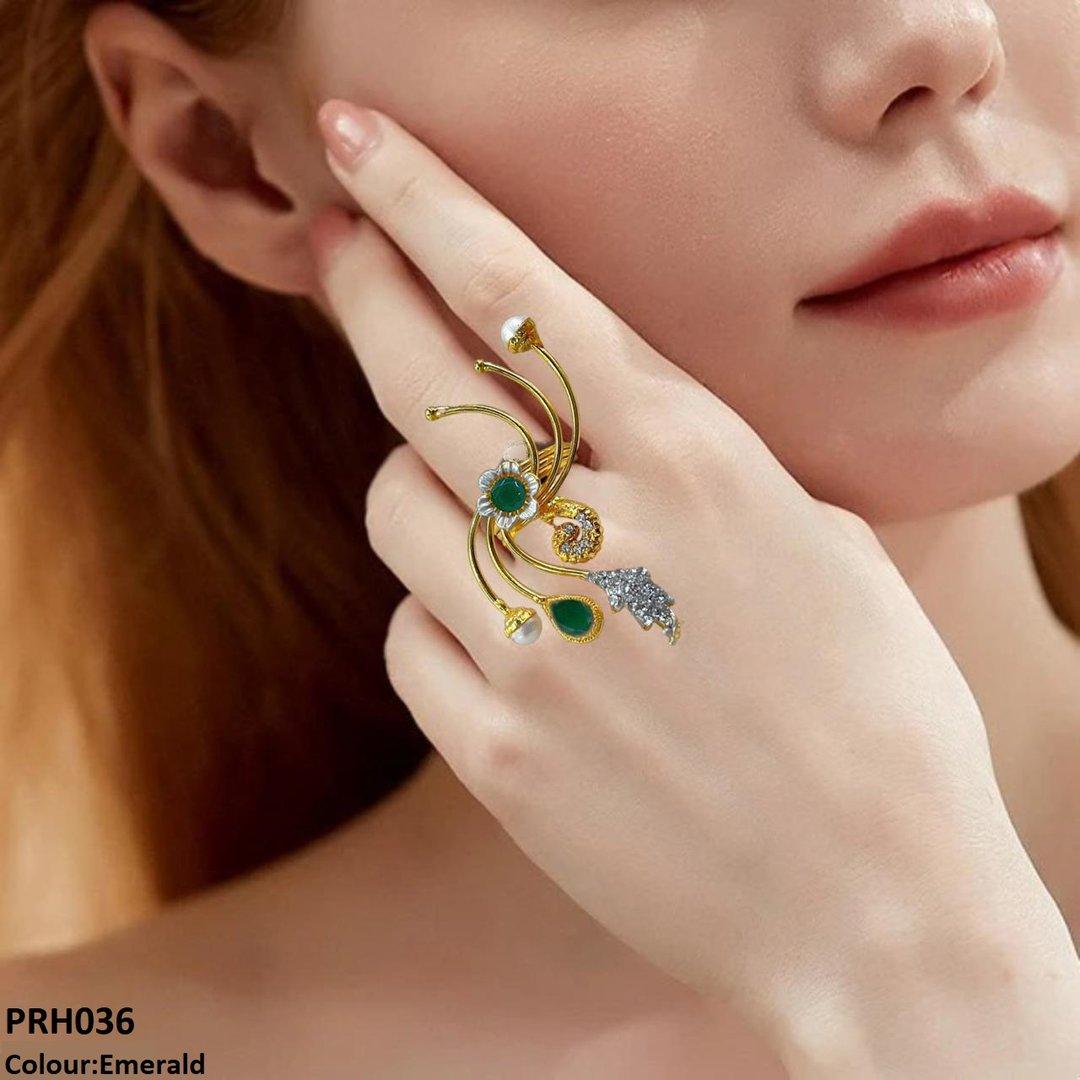 PRH036 FRN Flower Ring Size 8