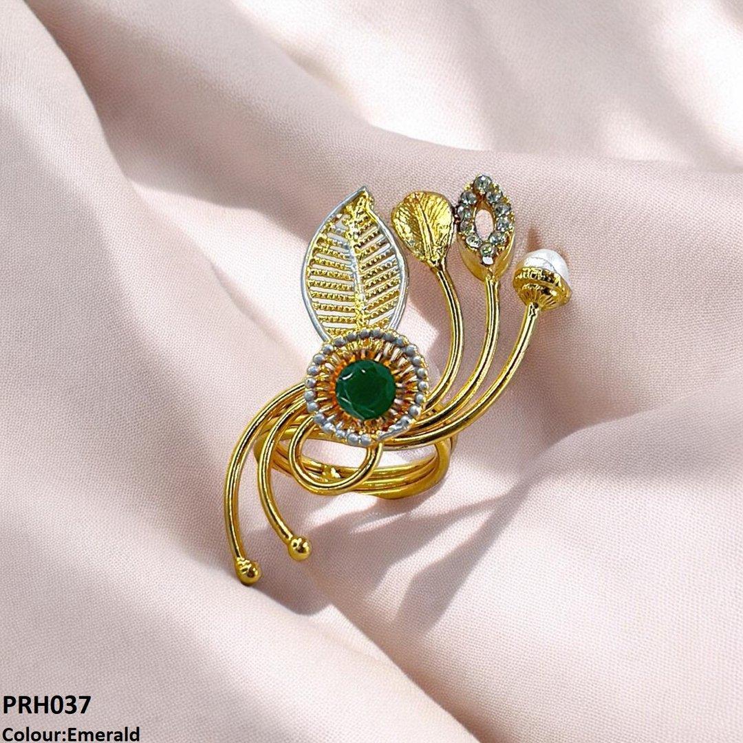 PRH037 FRN Round Leaf Ring Adjustable